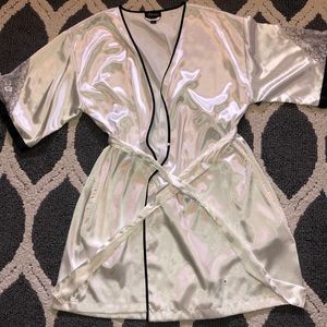 Silky lingerie robe